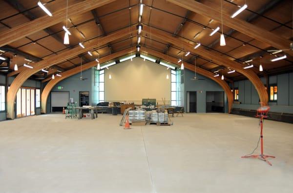 Beach Park Auditorium interior prior to completion