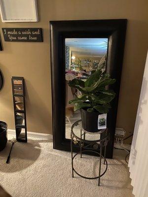 Floor mirror framed in leather!