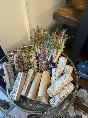 Generous bundles of sage and palo santo