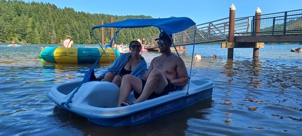 Pedal boats nostalgic fun.