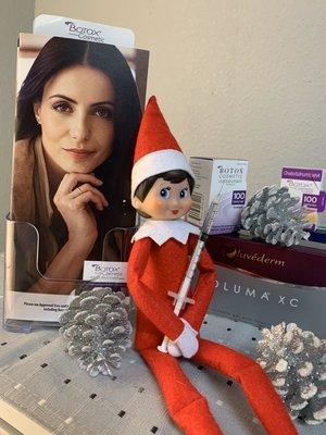 Elf on the Shelf is happy cause she scheduled her Botox early! How about you? We are filling up quickly! 602-699-5059