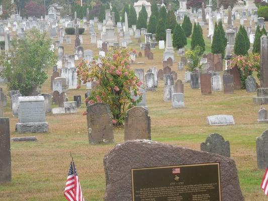 View of the cemetery behind the memorial