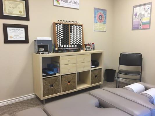 A treatment room at our chiropractic center