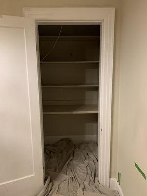 A closet we turned into a walk-in shower