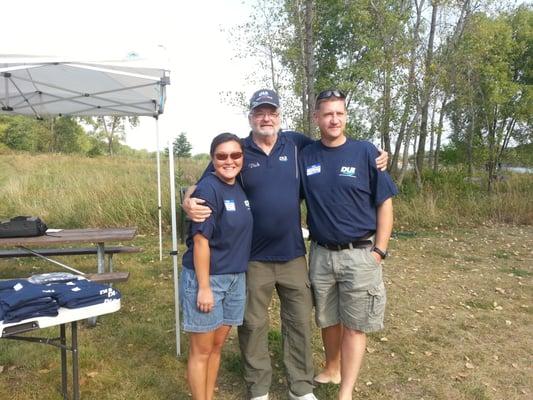 Staffing the DUI Dry Suit Demo weekend at Lake Wazee in Black River Falls Wisconsin