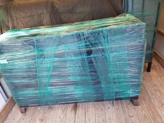 Safely wrapped furniture.