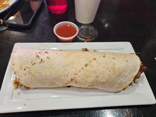 Breakfast burritos are huge! All meals have generous portions!