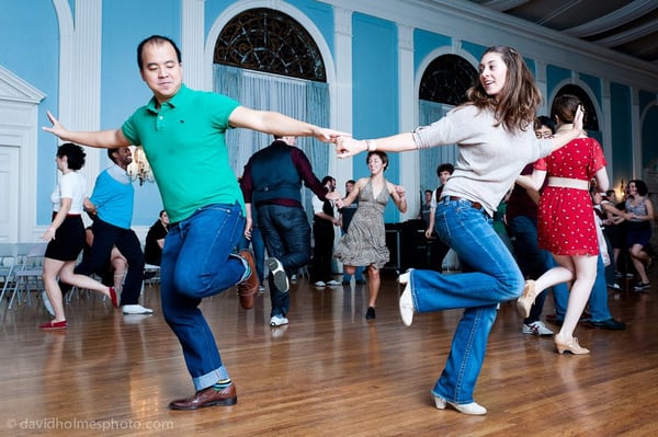 Jonathan and Vanessa doing the lindy hop