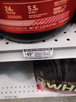 $49.99 for 5 lbs of optimum nutrition whey is a great price