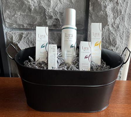 We offer clinical-grade skincare products.