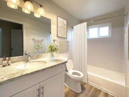 Bathroom at Pleasanton Heights Apartment Homes