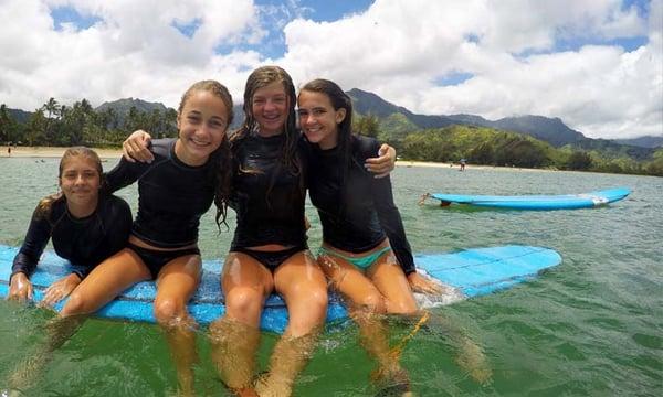 Taking a break after a morning of catching waves in Hawaii!