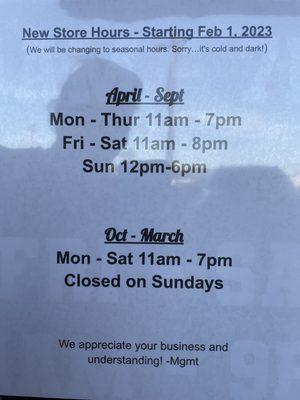 New hours!