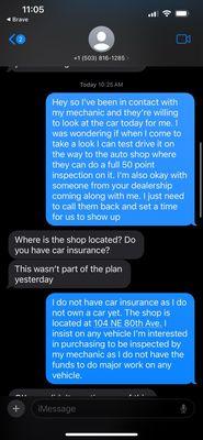 Conversation between buyer and salesperson