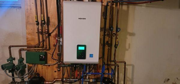 New installation by Kwik's technician's of a Navien NCB-240-H. This Navien has all the latest technology in the heating industry.