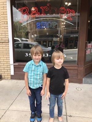 My little guys really needed haircuts so took them to Lake Eustis Barber Shop.