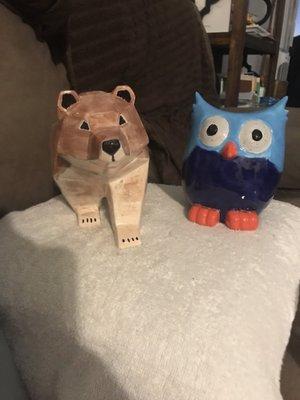 My husband painted the beat and I painted the owl last Saturday.