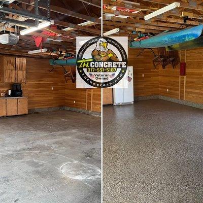 Indy Garage Floor Coatings Before and After