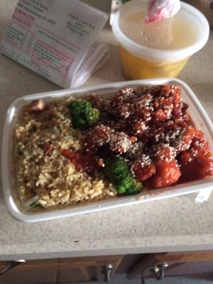 Sesame chicken combination platter