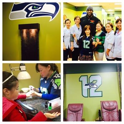 Newcastle Nails is like a family. They have great Seahawks fever and are loyal to all of their clients.