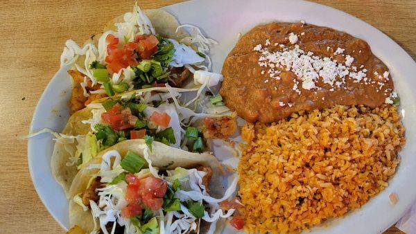 Cameron's de Tacos,  Rice and Beans