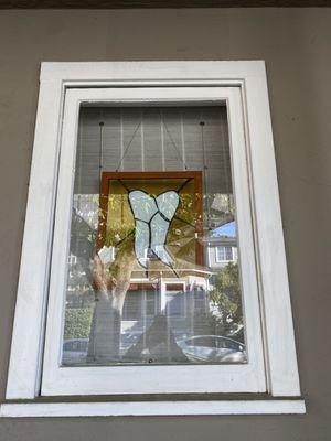 Cute window dental art