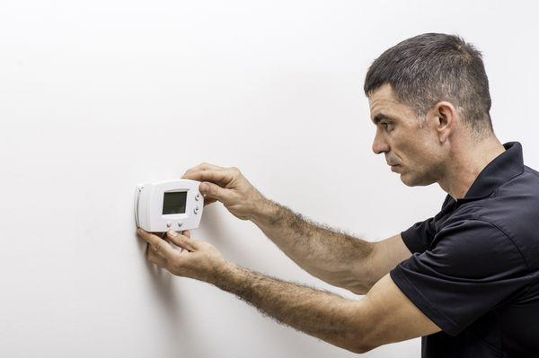 Thermostat installation. We offer full line of the latest WiFi thermostats.