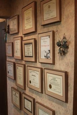 Impressive certificates the Dr. has. WOW!! this is just some of them. Impressive guy