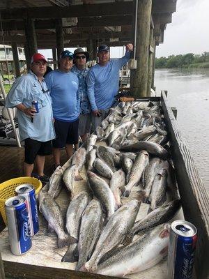 Great times catching speckled trout in South Louisiana with this repeat group!