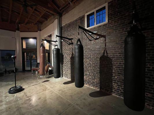 Heavy bags at All City Boxing Club