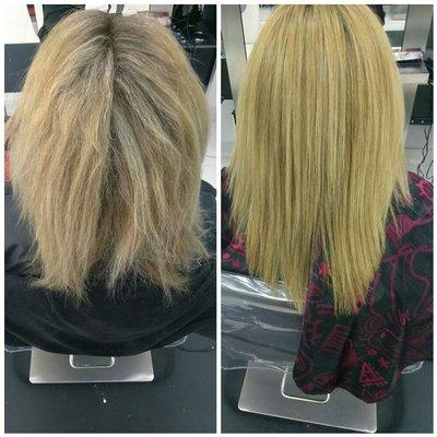 Keratin before and after