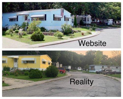 The website VS reality... if they photo shop it they know they are covering lies