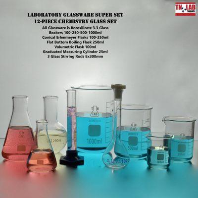 TN LAB 12-Piece Lab Glassware Super Set