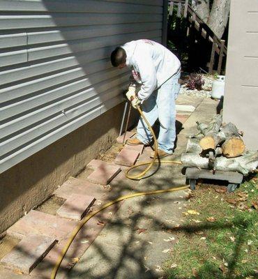 Outside termite treatment