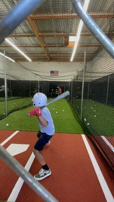 hitting in the 50' cage