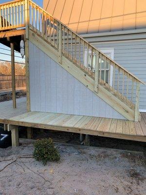 Finished project - staircase. Recommendations were made for safety and durability.