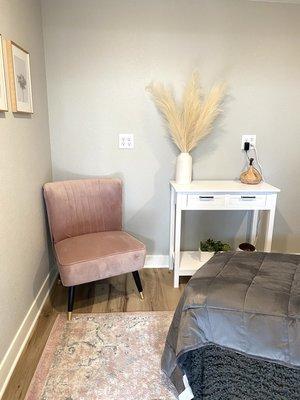 One of our treatment rooms. Lash extensions, full body waxing, body sugaring and facials take place in here.