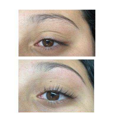 Lash lift and brow wax