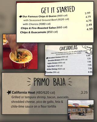 Menu items. Prices are not accurate