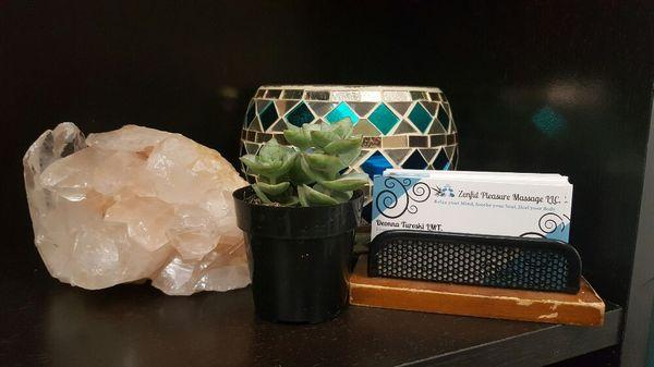 My quartz crystal on shelf