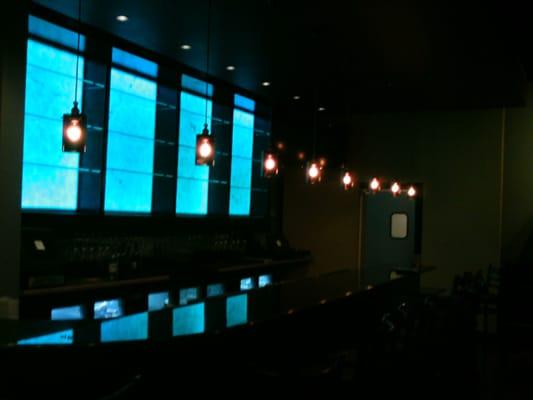 I wish I could get you more detailed pictures of the bar we painted, polyurethaned, and repaired.