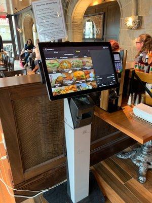 Kiosk for ordering food.