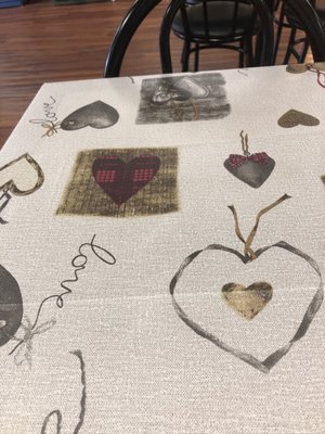 Tablecloth with hearts