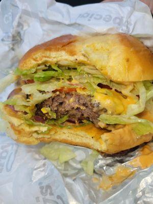 Inside the wagyu burger