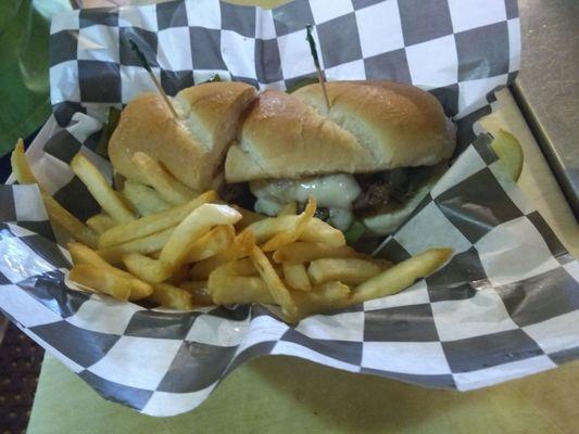 Prime Rib Philly and Fries