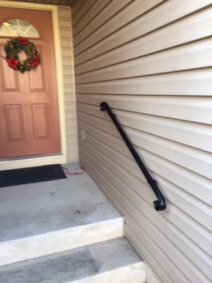 Metal hand rail that I installed