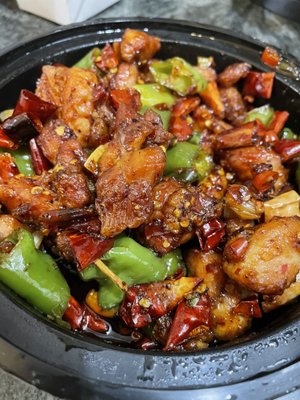 C C27. Stir Fried Chicken with Spice Roasted Chili. - spicy