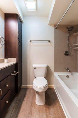 Onyx bathtub surround and countertops.