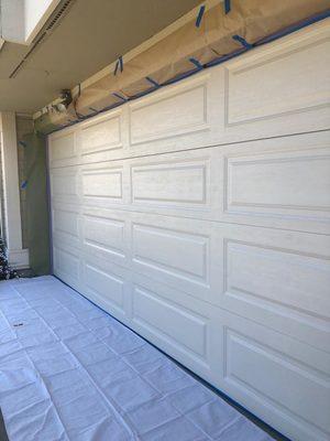 In process painting door garage