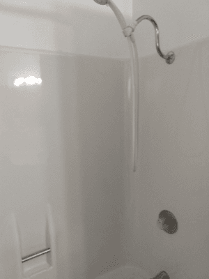 Newly Remodeled shower and shower head.